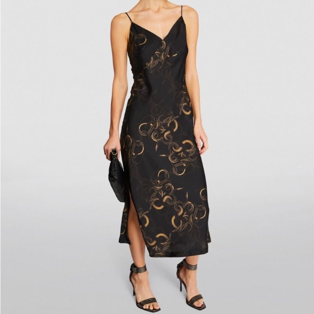 with tag ALLSAINTS MELODY TEMPEST MIDI SLIP DRESS